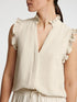 Selected Femme viva sleeveless ruffel top sandshell